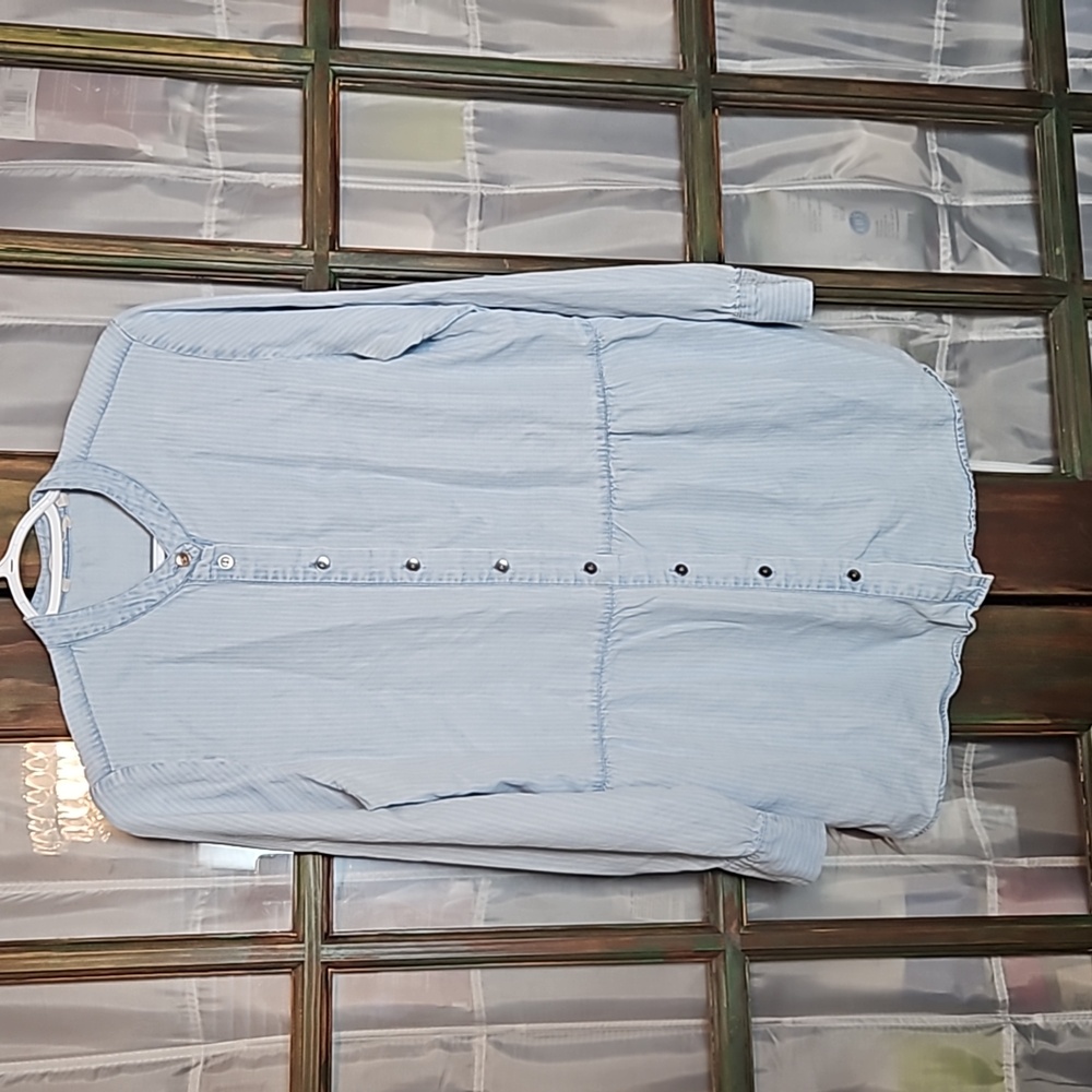 Soft Surroundings 100% Aegean Tencell Chambray Denim Tunic Top